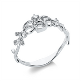 Ring 18 kt WG, 9 Brill. 0,10 ct, TW-si/pi, Leerfassung für 1x Brill. 0,25 ct