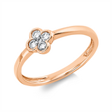 Ring 18 kt RG, 4 Brill. 0,13 ct, TW-si, 1 Brill. 0,01 ct, TW-si