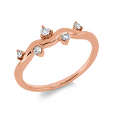 Ring 18 kt RG, 5 Brill. 0,13 ct, TW-si
