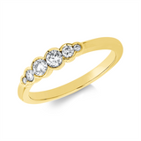 Ring 18 kt GG, 2 Brill. 0,09 ct, TW-si, 2 Brill. 0,02 ct, TW-si, 2 Brill. 0,20 ct, TW-si