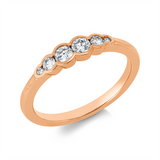 Ring 18 kt RG, 2 Brill. 0,09 ct, TW-si, 2 Brill. 0,02 ct, TW-si, 2 Brill. 0,20 ct, TW-si