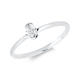 Ring 18 kt WG, 1 Oval 0,15 ct, TW-si