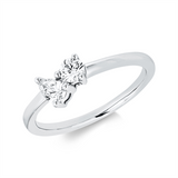 Ring 18 kt WG, 1 Tropfen 0,18 ct, TW-si, 1 Brill. 0,16 ct, TW-si