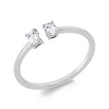 Ring 18 kt WG, 1 Oval 0,11 ct, TW-si, 1 Sm.schliff 0,13 ct, TW-si