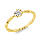 Ring 18 kt GG, 1 Brill. 0,05 ct, TW-si, 6 Brill. 0,09 ct, TW-si