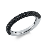 Ring 18 kt WG, Fassung teils schwarz rhodinie, 61 Brill. 1,26 ct, schwarz