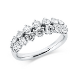 Ring 18 kt WG, 8 Brill. 0,37 ct, TW-si, 10 Brill. 0,93 ct, TW-si