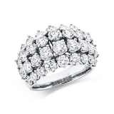 Ring 18 kt WG, 18 Brill. 2,68 ct, TW-si, 12 Brill. 1,24 ct, TW-si, 6 Brill. 1,08 ct, TW-si