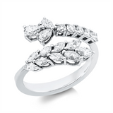 Ring 18k WG, 3 Nav. 0,27ct, 2 Tropfen 0,11ct, 6 Nav. 0,31ct, 5 Brill. 0,24ct, 1 Tropfen 0,10ct, F/TW-si