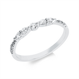 Ring 18 kt WG, 9 Brill. 0,14 ct, TW-si, 4 Tropfen 0,19 ct, TW-si