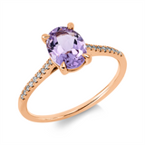 Ring 18 kt RG, 18 Dia. 0,07 ct, TW-si, 1 Amethyst 1,13 ct pink