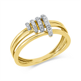 Ring 18 kt GG+WG, 26 Brill. 0,12 ct, W-pi