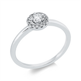 Ring 18 kt WG, 1 Brill. 0,14 ct, TW-si, 14 Brill. 0,07 ct, J-vsi/si