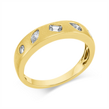 Ring 18 kt GG, mattiert, 1 Tropfen 0,15 ct, 1 Nav. 0,09 ct, 1 Sm.schliff 0,17 ct, 2 Brill. 0,10 ct, TW-si