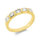 Ring 18 kt GG, 5 Sm.schliff 0,81 ct, TW-si