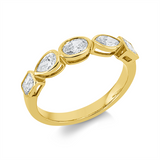 Ring 18 kt GG, 1 Princ.0,20 ct, 1 Sm.schliff 0,19 ct, 1 Nav.0,18 ct, 1 Oval 0,24 ct, 1 Brill.0,19 ct, TW-si