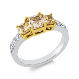 Ring 18 kt WG+GG,GIA7511981171,1 Cu 1,01 ct,gelb-si1,8 Br 0,38 ct,TW-si,2 Cu 0,86 ct, gelb