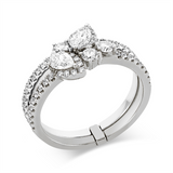 Ring 18 kt WG, 1 Nav. 0,17 ct, TW-vsi, 1 Tropfen 0,18 ct, TW-vsi, 53 Brill. 0,55 ct, TW-si