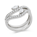 Ring 18 kt WG, 1 Nav. 0,18 ct, TW-vsi, 1 Tropfen 0,22 ct, TW-vsi, 37 Brill. 0,54 ct, TW-si