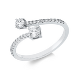 Ring 18 kt WG, 1 Brill. 0,19 ct, F-si, 1 Brill. 0,12 ct, F-si, 22 Brill. 0,17 ct, F-si