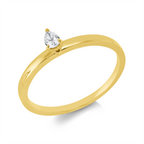 Ring 18 kt GG, 1 Tropfen 0,09 ct, F-vsi
