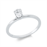 Ring 18 kt WG, 1 Oval 0,39 ct, F-vsi