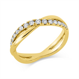 Ring 14 kt GG, 15 Brill. 0,28 ct, W-si/pi
