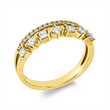 Ring 14 kt GG, 7 Princ. 0,32 ct, TW-vsi, 18 Brill. 0,09 ct, TW-vsi