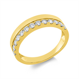 Ring 14 kt GG, 13 Brill. 0,51 ct, W-si/pi