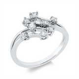 Ring 14 kt WG, 3 Brill. 0,13 ct, W-si/pi, 3 Brill. 0,16 ct, W-si/pi, 2 Brill. 0,07 ct, W-si/pi
