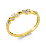 Ring 14 kt GG, 10 Brill. 0,15 ct, W-si/pi