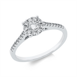 Ring 18 kt WG, 1 Brill. 0,16 ct, TW-si, 25 Brill. 0,23 ct, TW-si