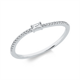 Ring 18 kt WG, 1 Bag. 0,04 ct, TW-si, 26 Brill. 0,06 ct, TW-si
