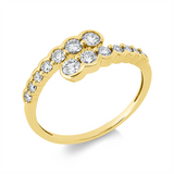Ring 18 kt GG, 14 Brill. 0,48 ct, TW-si