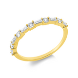 Ring 18 kt GG, 6 Bag. 0,21 ct, TW-vsi, 5 Brill. 0,19 ct, TW-si
