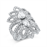 Ring 18 kt WG, 2 Rosen-Schl 1,02 ct, TW-si, 201 Brill. 2,61 ct, TW-si