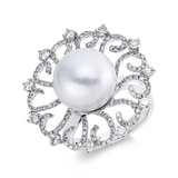 Ring 18 kt WG, 143 Brill. 0,97 ct, F-si, 1 SS weiß 12,2 mm
