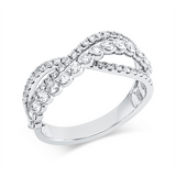 Ring 18 kt WG, 15 Brill. 0,44 ct, TW-si, 44 Brill. 0,34 ct, TW-si