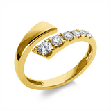 Ring 18 kt GG, 1 Brill. 0,08 ct, gelb, 1 Brill. 0,10 ct, gelb, 1 Brill. 0,16 ct, gelb, 3 Brill. 0,11 ct, gelb