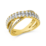 Ring 18 kt GG, 18 Brill. 0,26 ct, TW-si, 26 Brill. 0,81 ct, TW-si, 54 Brill. 0,23 ct, TW-si
