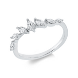 Ring 18 kt WG, 7 Nav. 0,35 ct, TW-pi