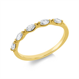 Ring 18 kt GG, 5 Nav. 0,30 ct, TW-pi