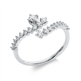 Ring 18 kt WG, 21 Brill. 0,35 ct, TW-pi