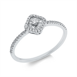 Ring 18 kt WG, 1 Brill. 0,04 ct, TW-si, 42 Dia. 0,14 ct, TW-si, 14 Trap. 0,10 ct, TW-vsi