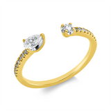 Ring 18 kt GG+WG, 17 Brill. 0,13 ct, TW-si, 1 Tropfen 0,15 ct, TW-si