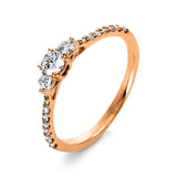Ring 18 kt RG, 1 Brill. 0,17 ct, TW-si, 18 Brill. 0,24 ct, TW-si