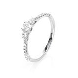 Ring 18 kt WG, 1 Brill. 0,17 ct, TW-si, 18 Brill. 0,24 ct, TW-si