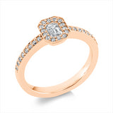 Ring 18 kt RG, 1 Sm.schliff 0,29 ct, TW-vsi, 30 Brill. 0,25 ct, TW-vsi