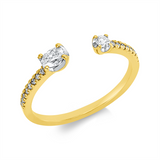 Ring 18 kt GG+WG, 17 Brill. 0,13 ct, TW-si, 1 Oval 0,14 ct, TW-si