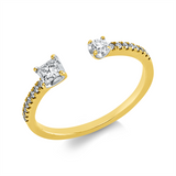Ring 18 kt GG+WG, 17 Brill. 0,13 ct, TW-pi, 1 Princ. 0,16 ct, TW-pi